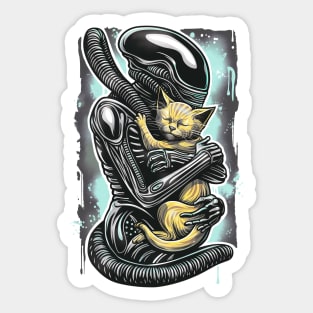 Alien and Cat 88052 Sticker